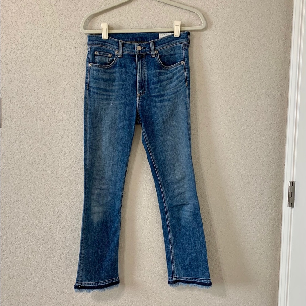 Rag & Bone Hana Croyden Crop Flare Fray Hem 27